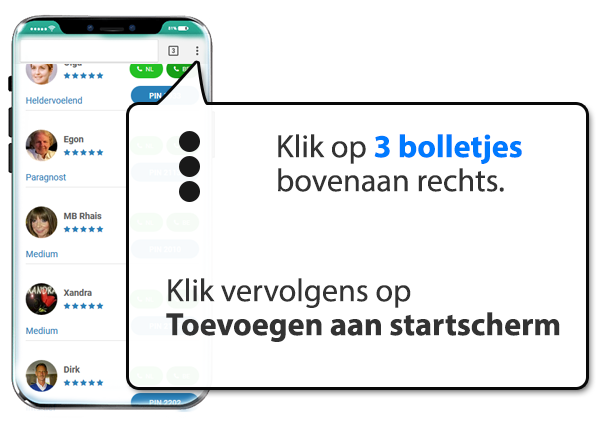 android: Helderziendenamsterdam.nl instellen als app op Mobiel